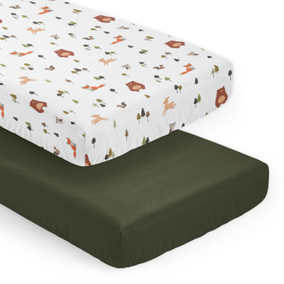 Woodland Animal Pals 2 Pack Fitted Crib Sheet by Sweet Jojo Designs