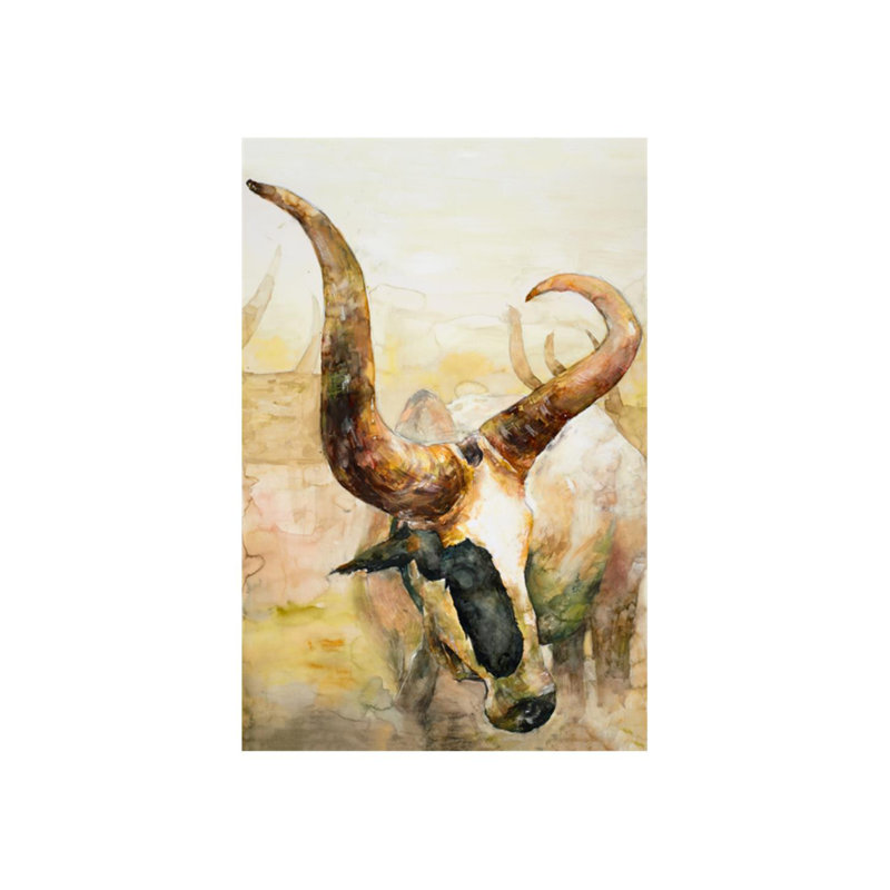«Royal Moo» par Beverly Fuller - Peinture, H 45 po x l 30 po x P 1,5 po, Gel coupé au couteau