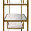 Étagère à 5 niveaux, étagères en faux marbre moderne, cadre en laiton, 40 x 13,5 x 72 po, bibliothèque de rangement ouverte, quincaillerie anti-basculement.