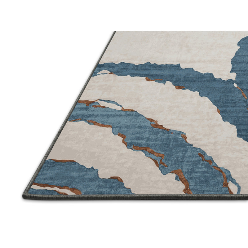 Tapis gris soyeux et moelleux, Rectangle 5 pi x 7 pi
