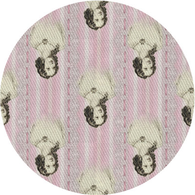 Gris Nevius/Tapis décoratif rose