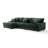 3 - Piece Upholstered Green Faux Rabbit Fur Flannel Modular Sectional Sofa with Armrests & Throw Pillows-1423505355