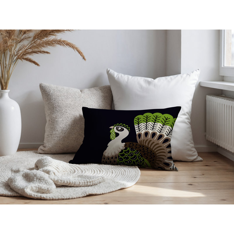 Oreiller rectangulaire réversible intérieur / extérieur Adini, Rectangle H 14 po x l 20 po, Chartreuse