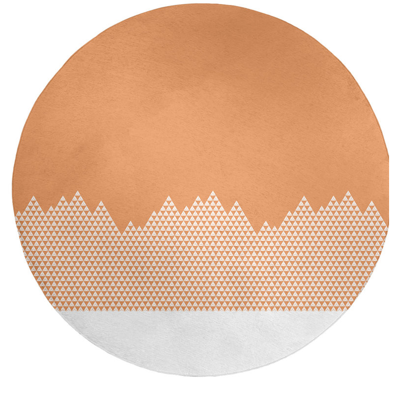 Chenille Geometric Indoor Rug, Round 5'