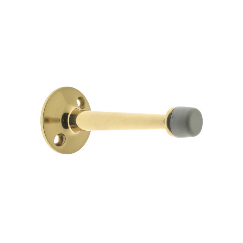 Solid Brass Baseboard Stop, Polished Brass