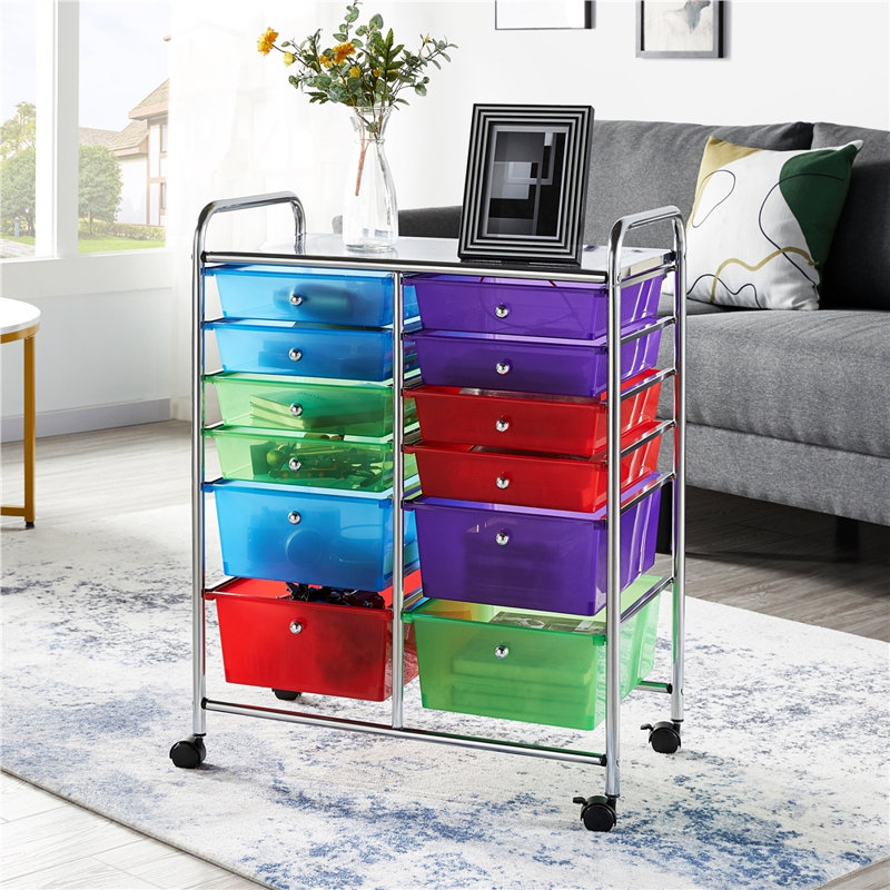 12 tiroirs de rangement Lundys, Multicolore