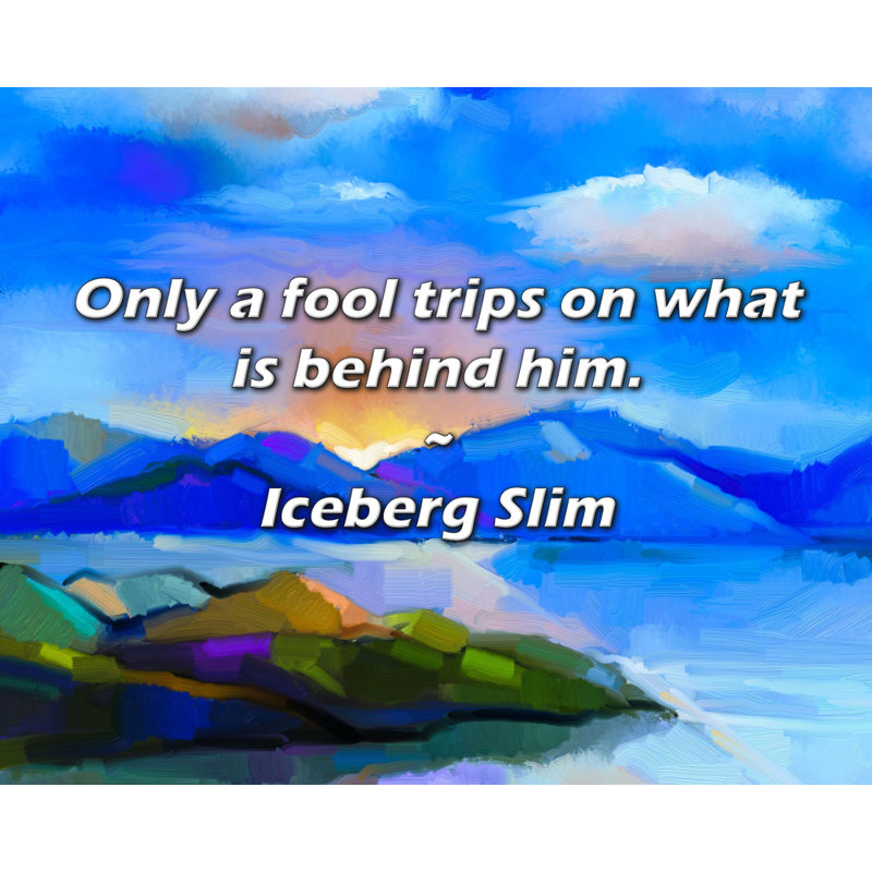 Iceberg Slim Citation: Seul un imbécile trébuche sur ce qui se cache derrière lui., H 20 po x l 24 po