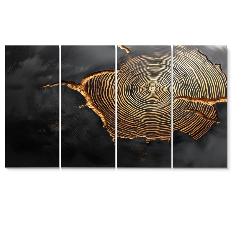 Pierre noire, bois, diapositive, harmonie - art mural arbre - ensemble de décorations murales traditionnelles, 4