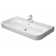 White Ceramic Rectangular Wall Mount Bathroom Sink with Overflow