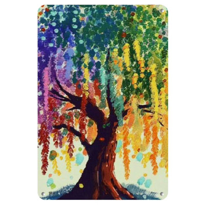 Colorful Mardi Gras Tree Metal Tin Sign - Vintage Carnival Decor, Lightweight Wall Art for Home, Bar, Cafe, Multifunctional Retro Plaque with Pre-Drilled Holes, Ideal Gift, Cafe Art Piece