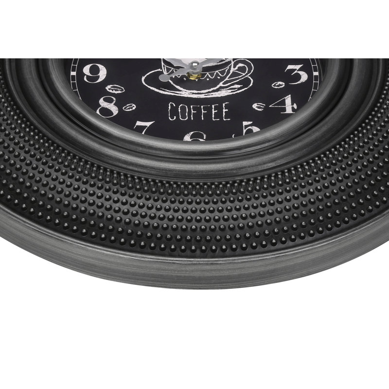 Horloges, rondes de 20 po, gris anthracite, transitionnel