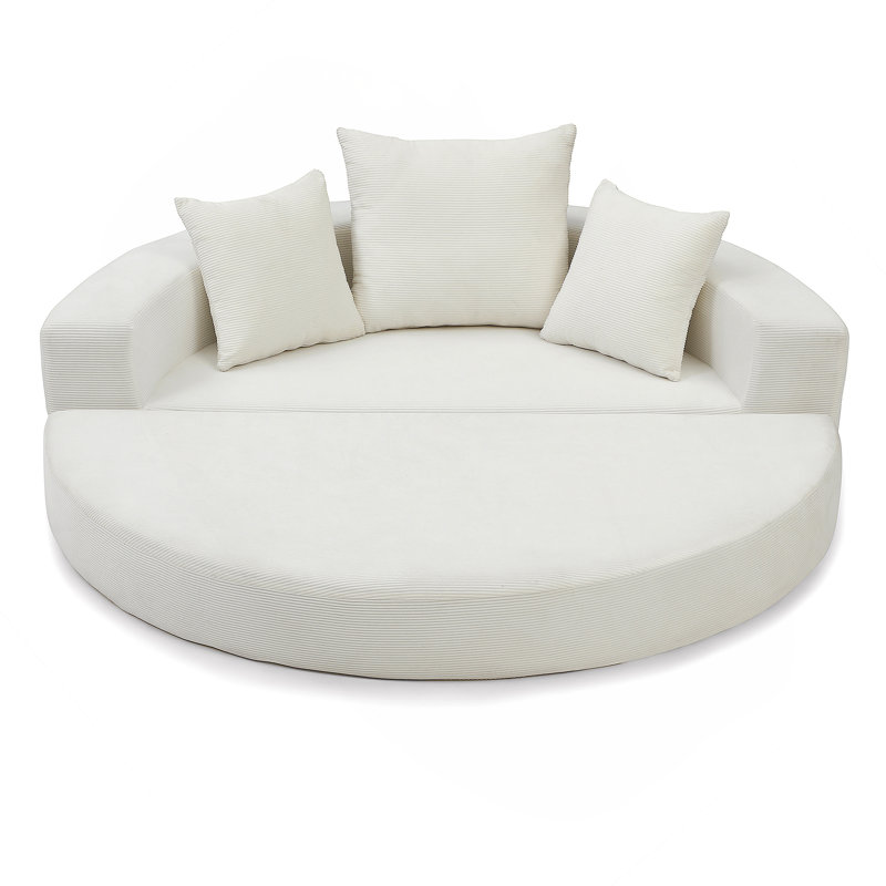 Canapé-lit convertible, multifonctionnel, lit circulaire, canapé futon réglable, canapé-lit en velours côtelé sans assemblage pour appartement bureau chambre salon
