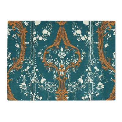 Floral Vintage Art  Glass Chopping Board