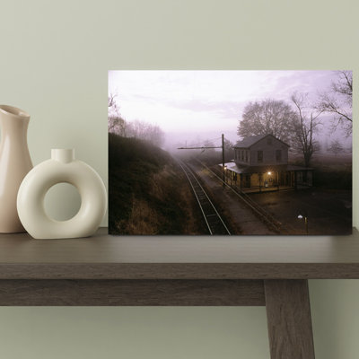 1980S Sunrise Morning Light On Westtown Railroad Station Westtown Pa Usa Classic Retro Vintage Sunrise Wall Art