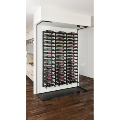 Abbie-Marie 3-Bottle Cork-Forward Industrial Wine Rack in Chrome & Matte Black – 5" H x 14.75" W