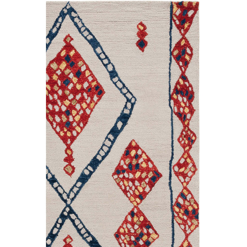 Yeager Hand Tufted Wool Geometric Rug, Rectangle 2' x 3'