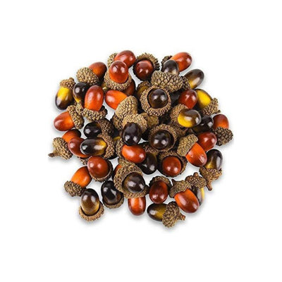 Paquet de 100 glands artificiels avec capuchon de gland pour artisanat Simulation réaliste Mini gland ornement en vrac pour vase de Noël Centre de table Couronne de mariage