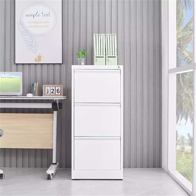 3-Drawer Metal Vertical File Cabinet with Lock for A4, Legal, and Letter Size Documents, Space-Efficient and Durable Storage Solution