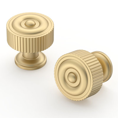 Paquet de 10 boutons d'armoire en or brossé, poignées et poignées de tiroir robustes en alliage massif pour armoires de cuisine, meubles-lavabos et meubles