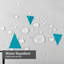 Light Green Abstract Angle Backdrop Blue Shower Curtain with 12 Hooks-1210944719