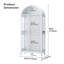 175cm H x 75cm W Modern Arched Glass Bookcase with RGB LED Lighting & Removable Shelves-242799231