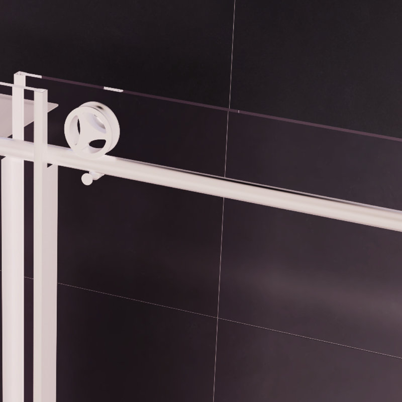 Porte de douche coulissante noire l 60 po x H 76 po avec verre transparent