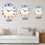 Horloge murale moderne pastel abstrait avec taches bleu foncé, rose et beige-60187155