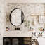 Armoire de rangement de 31,5 po avec miroir et tablettes réglables en métal noir mat