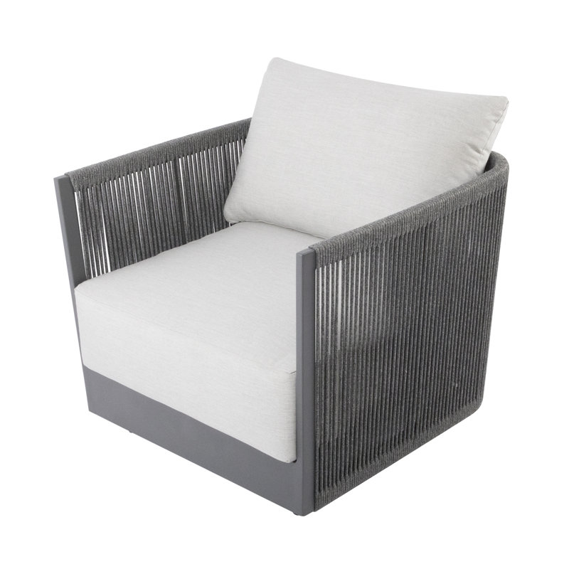 Méridienne de patio en aluminium thermolaqué Capri avec coussins Sunbrella®, qualité commerciale