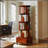 Rotating 360-Degree Corner Bookshelf With Drawer, Space-Saving Organizer For Small Rooms And Modern Decor-960992887
