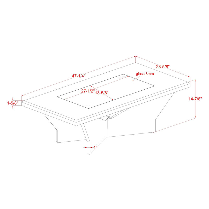 Bandur Glass Top Coffee Table