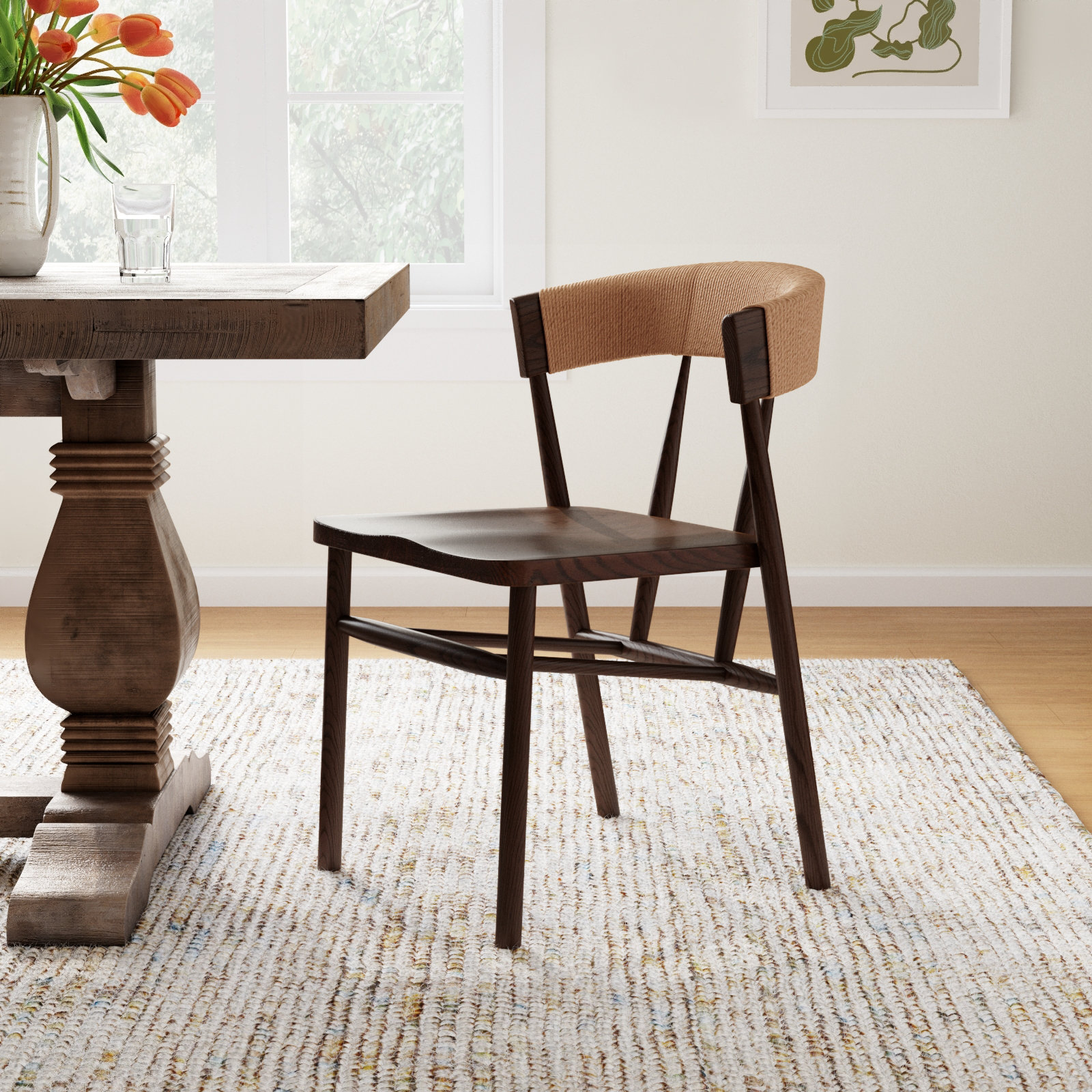 Siofra Oak Dining Chair, Brown