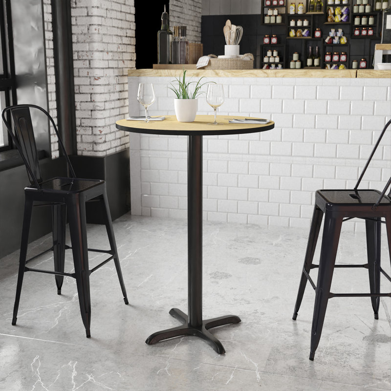 Plateau de table rond en stratifié Carrus, H 43,13 po x l 30 po x P 30 po, Naturel