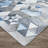 Derk Geometric Denim Blue Non Skid Performance Area Rug-1839363654