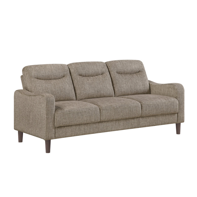 Ensemble de canapé contemporain 2 pièces avec canapé brun et causeuse en chenille rembourrée en mousse, Brun