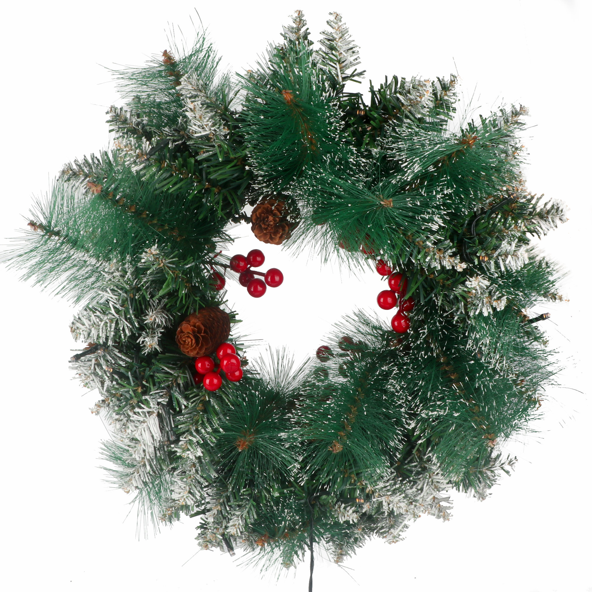 The Holiday Aisle® Faux Lighted Polyester 15.7'' Wreath | Wayfair