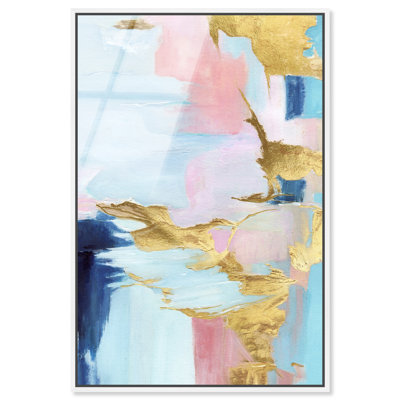 «Cotton Skies Gold I- Ira Colmeva», reproduction d'art encadrée par sauge par Art Remedy, cadre blanc, 16 x 24