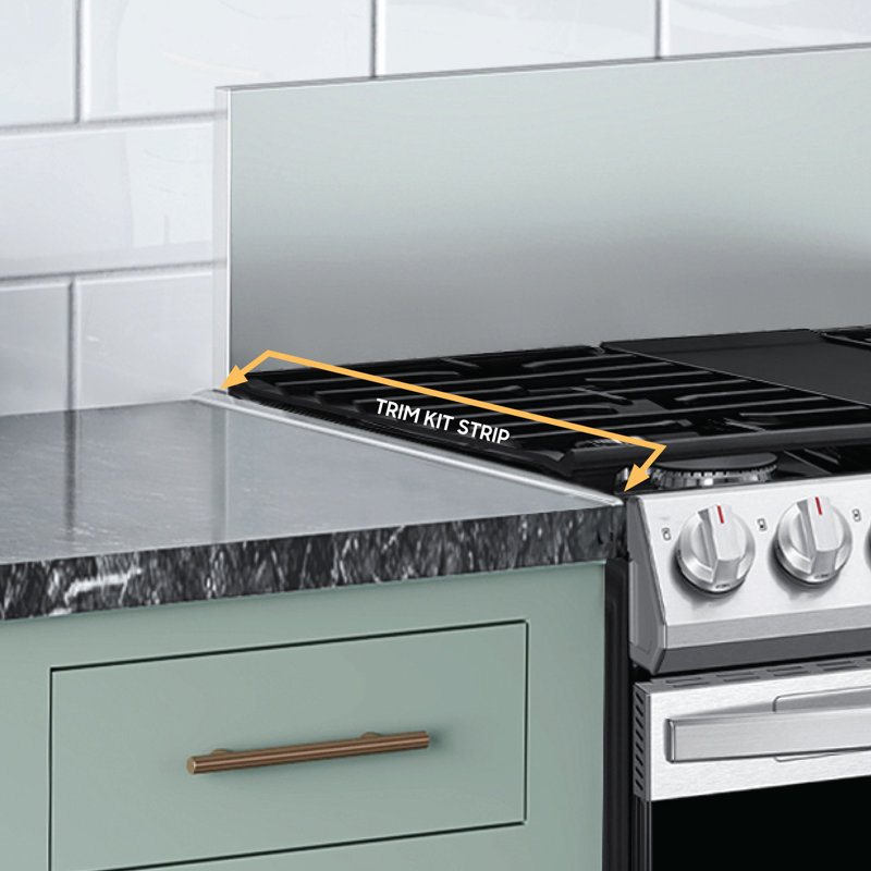 Samsung Trim Kit for 30” Slide in Range, 5 piece in Black Stainless Steel, Stainless Steel