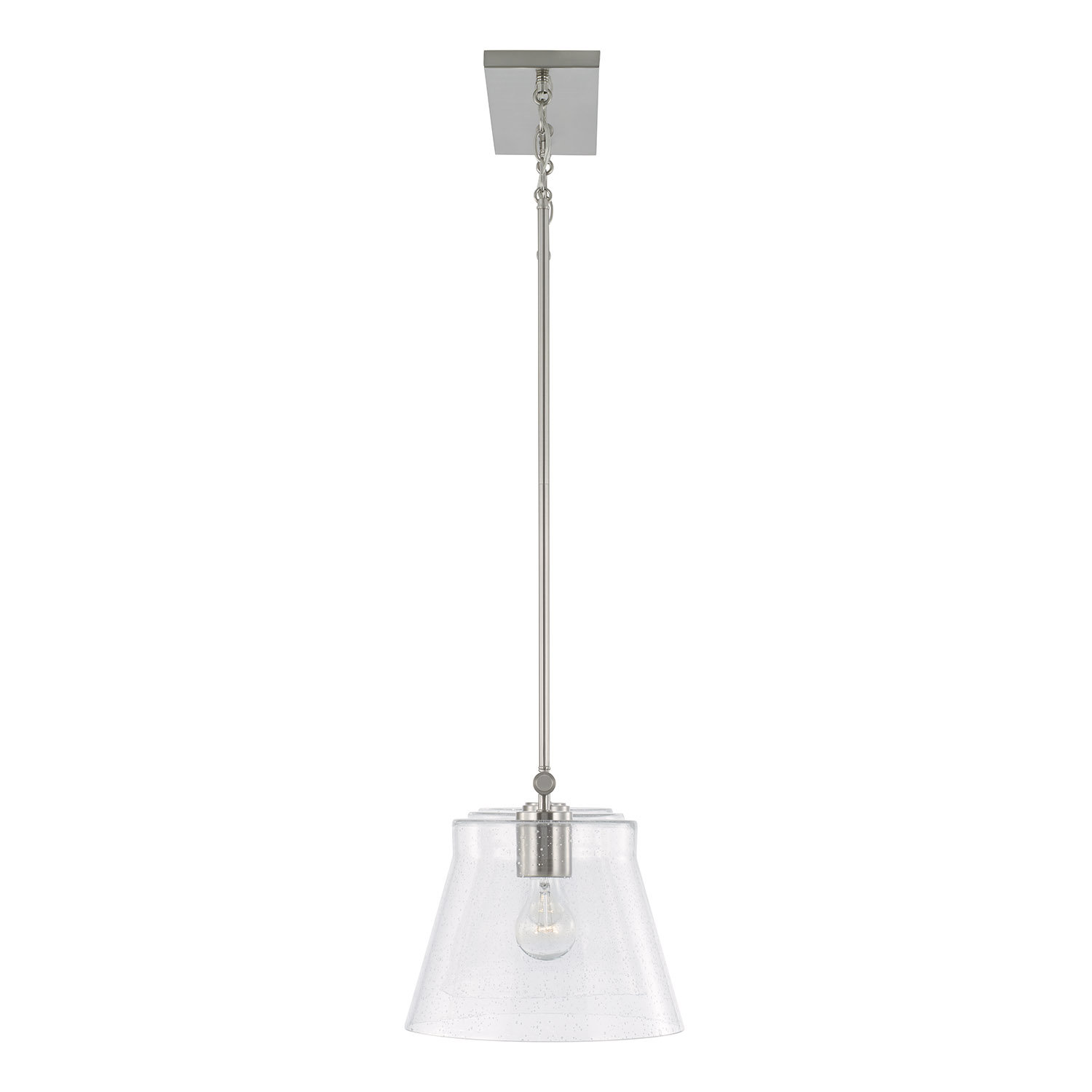 Alorie 3 Light Glass Dimmable Pendant, Brushed Nickel