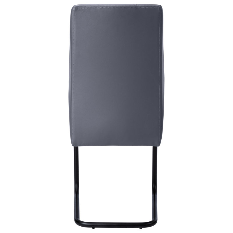 2 chaises de cuisine rembourrées 2 pièces, gris, structure en métal noir, 39 po de hauteur, pour une housse de salle à manger en similicuir, support, hauteur, cadre élégant