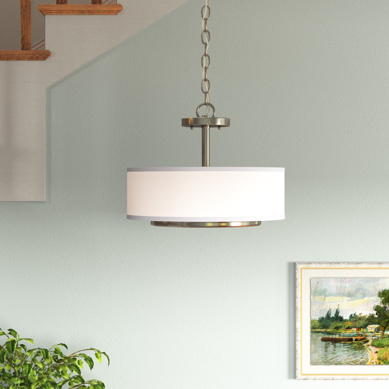 Nance Two Light Semi-Flush Convertible Pendant from Generation Lighting , Brushed Nickel