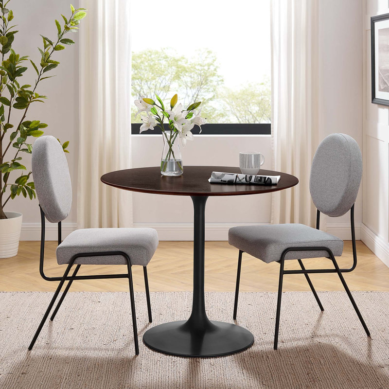 Table de salle à manger Modway Lippa, Noir, Noyer cerise, L 36 po x l 36 po