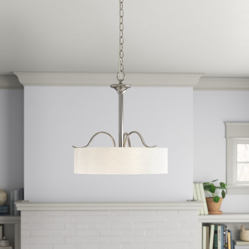 Lustre cylindrique unique à 3 lumières Armindo, Nickel brossé