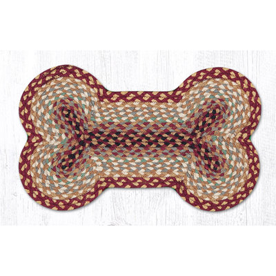  DB-357 Burgundy/Gray/Cream Medium Dog Bone 13"x22"
