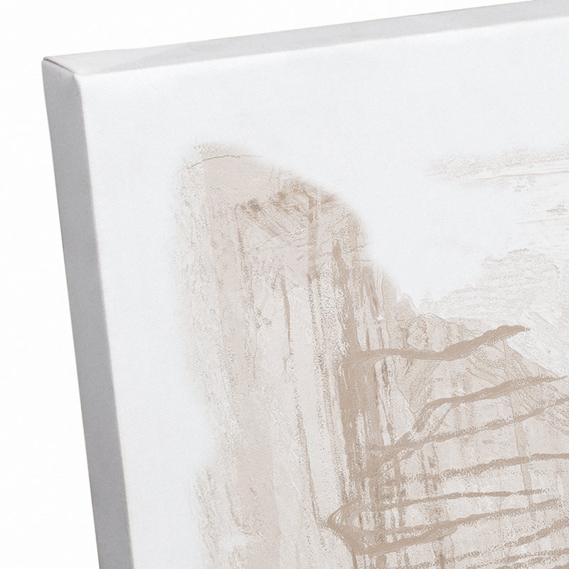 Cream Painterly Abstract Print On Canvas