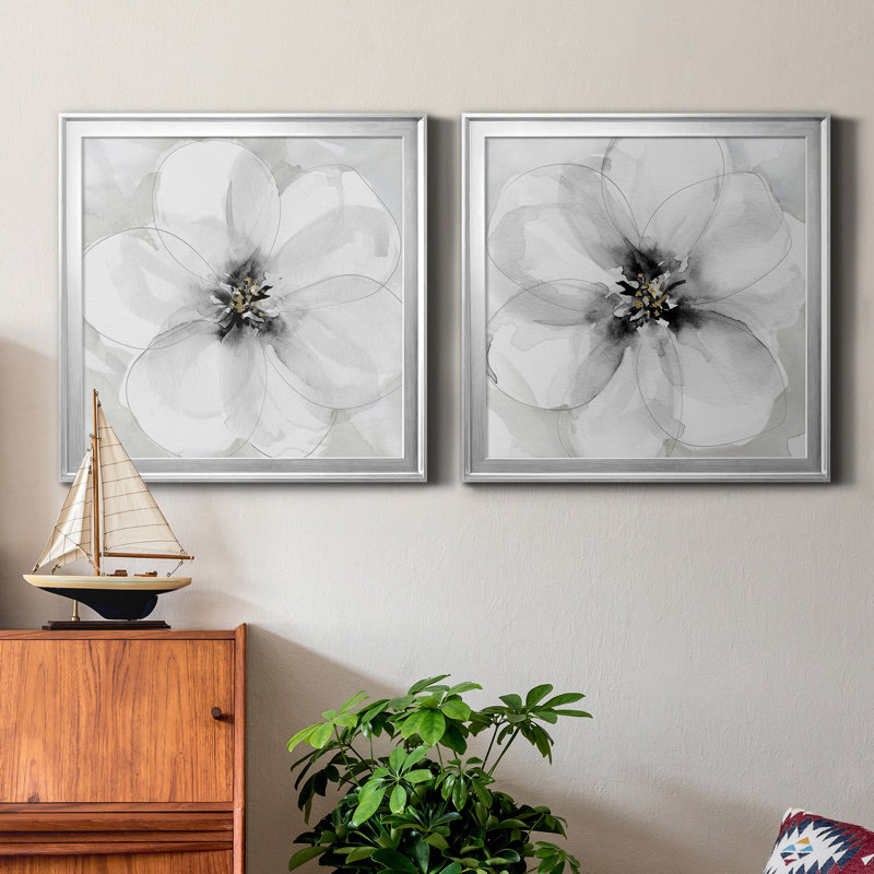 «Bold Beginnings I», reproduction de cadre photo sur toile 2 pièces, Argent, H 22,5 po x l 45 po x P 1,5 po