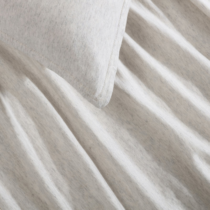 Ensemble de housse de couette en mélange de coton, Housse de couette très grand et 2 très grandes t, Ivoire/Gris
