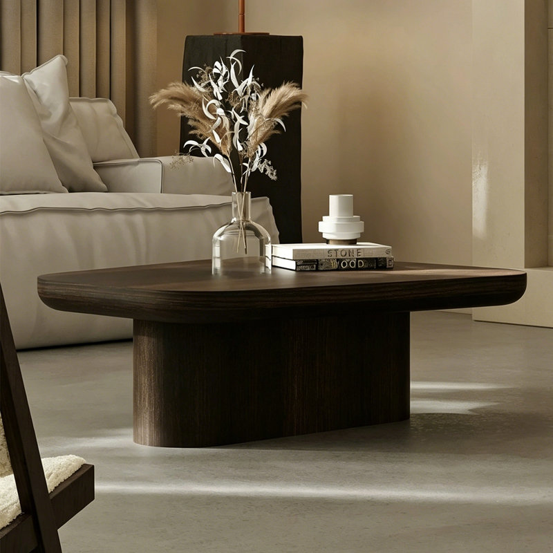 Table basse brune avec placage en bois véritable et contreplaqué, 32.28, Brown