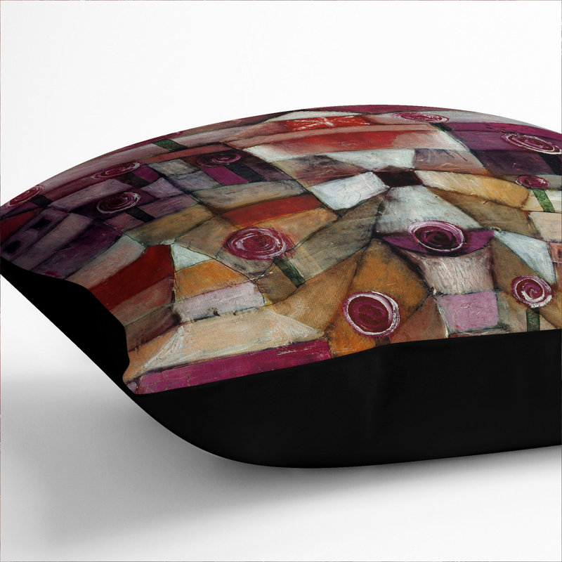 Rose Garden Abstract Scatter Cushion, Black, 40cm H x 40cm W x 15cm D