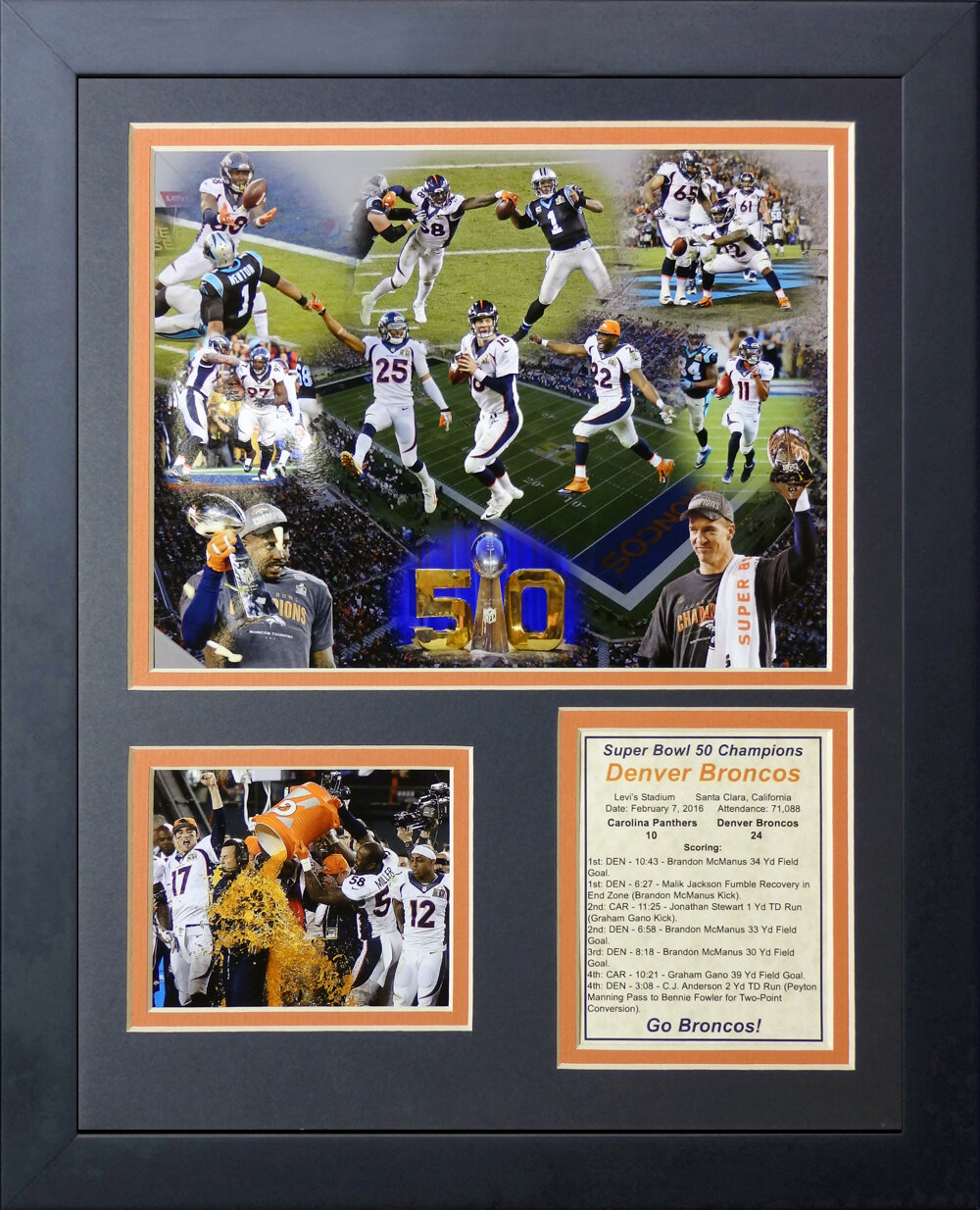 Peyton Manning Autographed Framed Broncos Jersey - The Stadium Studio